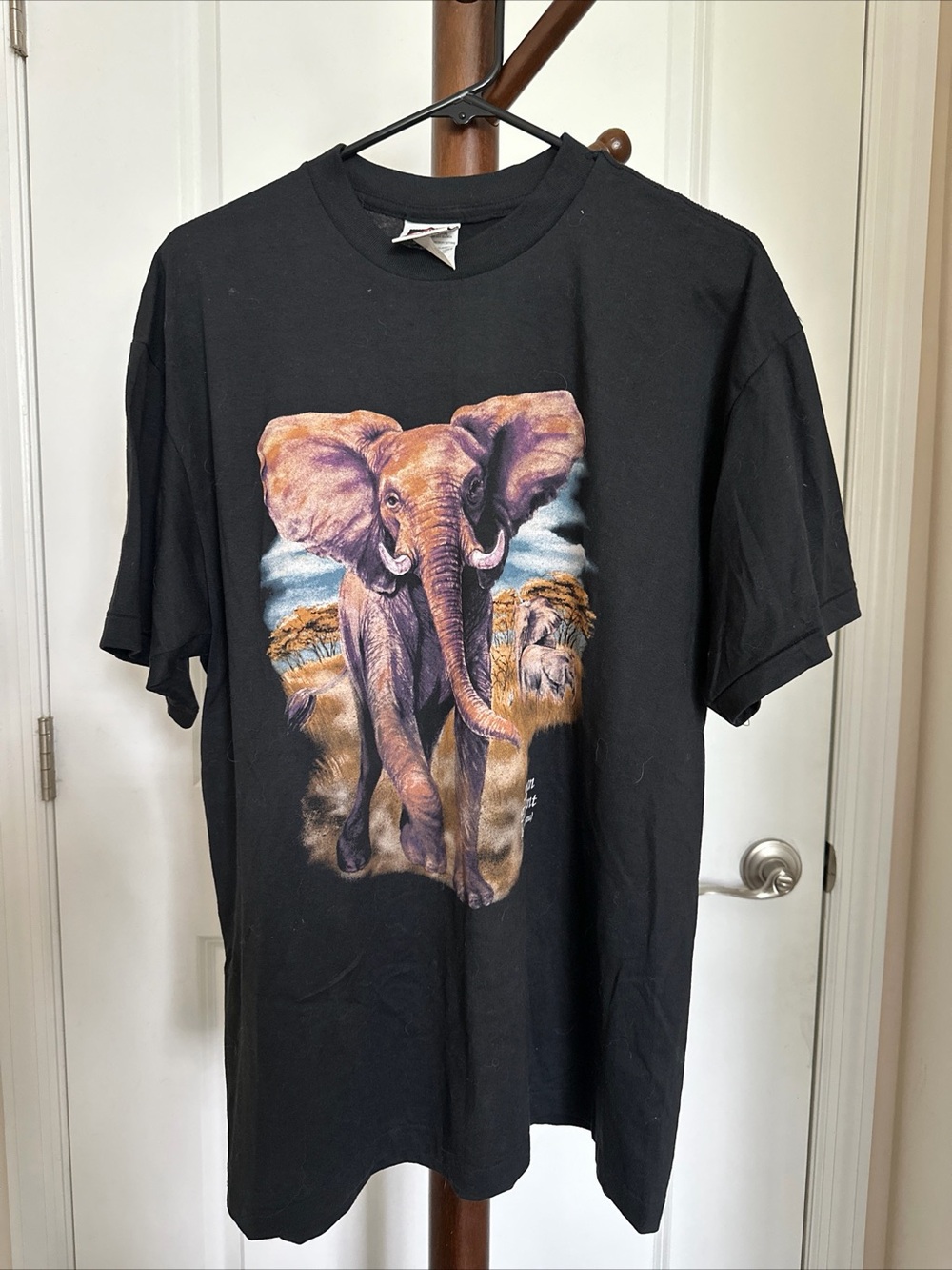 African Elephant Animal Print Single Stitch Shirt